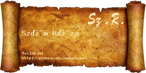 Szám Róza névjegykártya
